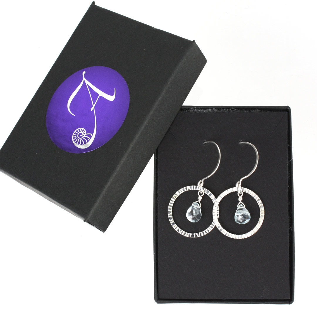 Navigator Earrings with Aquamarine