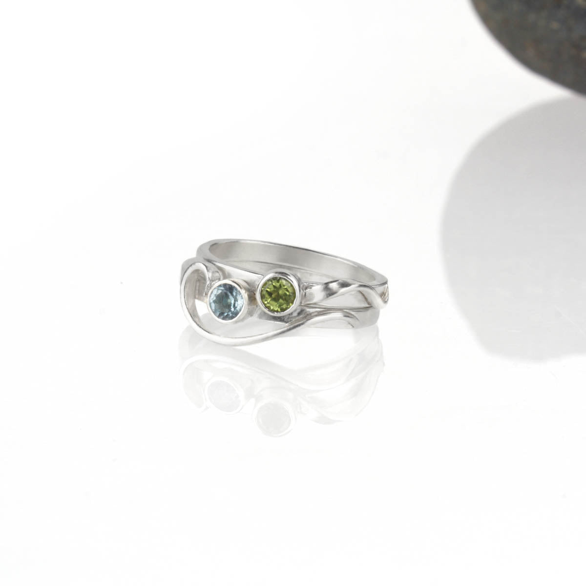 Arabesque Ring with Sky Blue Topaz