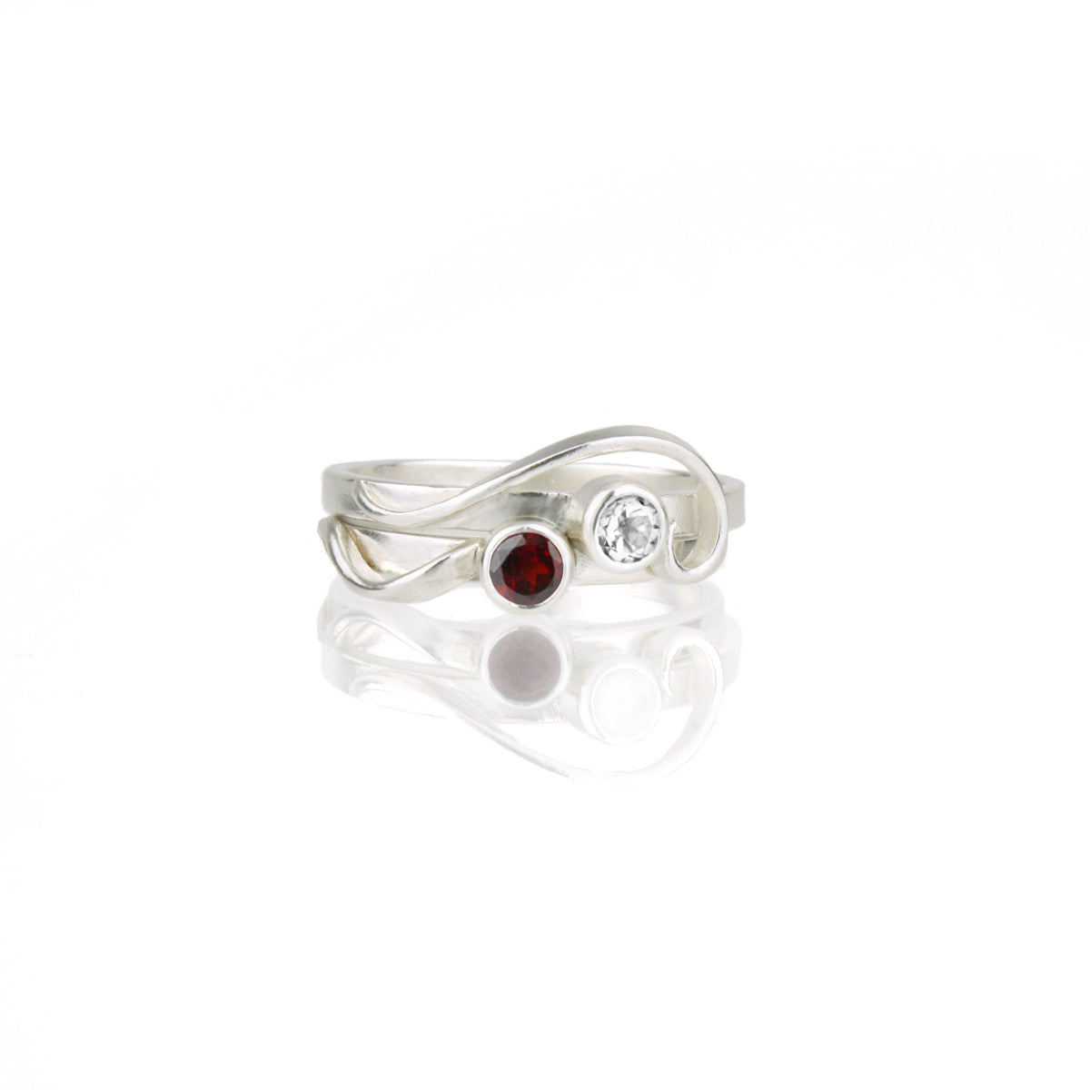 Cascade Ring with Garnet