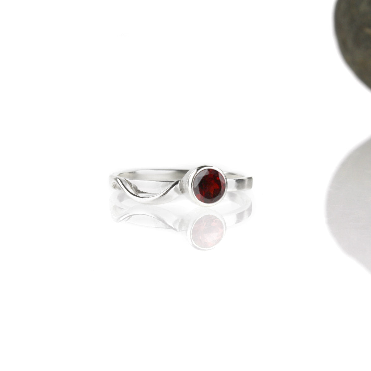 Cascade Ring with 5mm Garnet