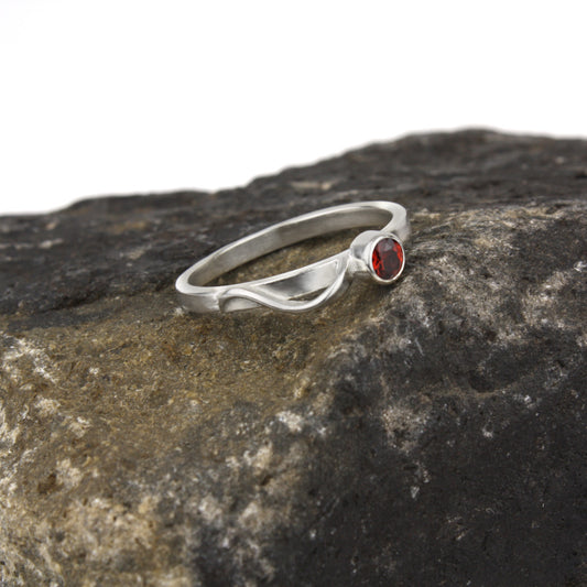 Cascade Ring with Garnet
