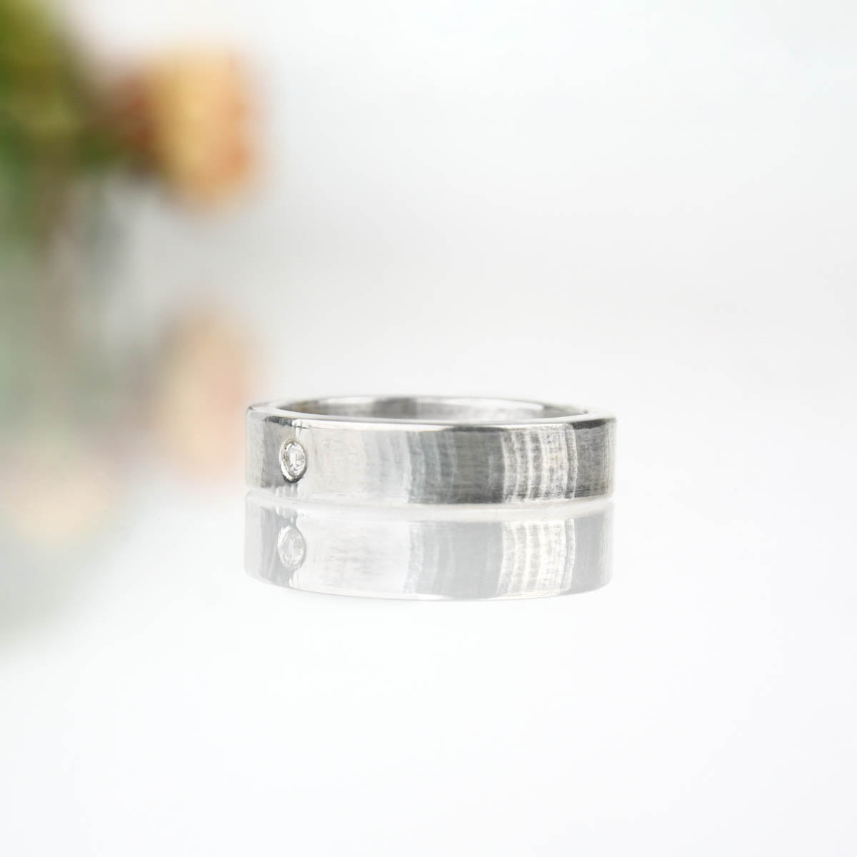 Ripple Ring with White Sapphire
