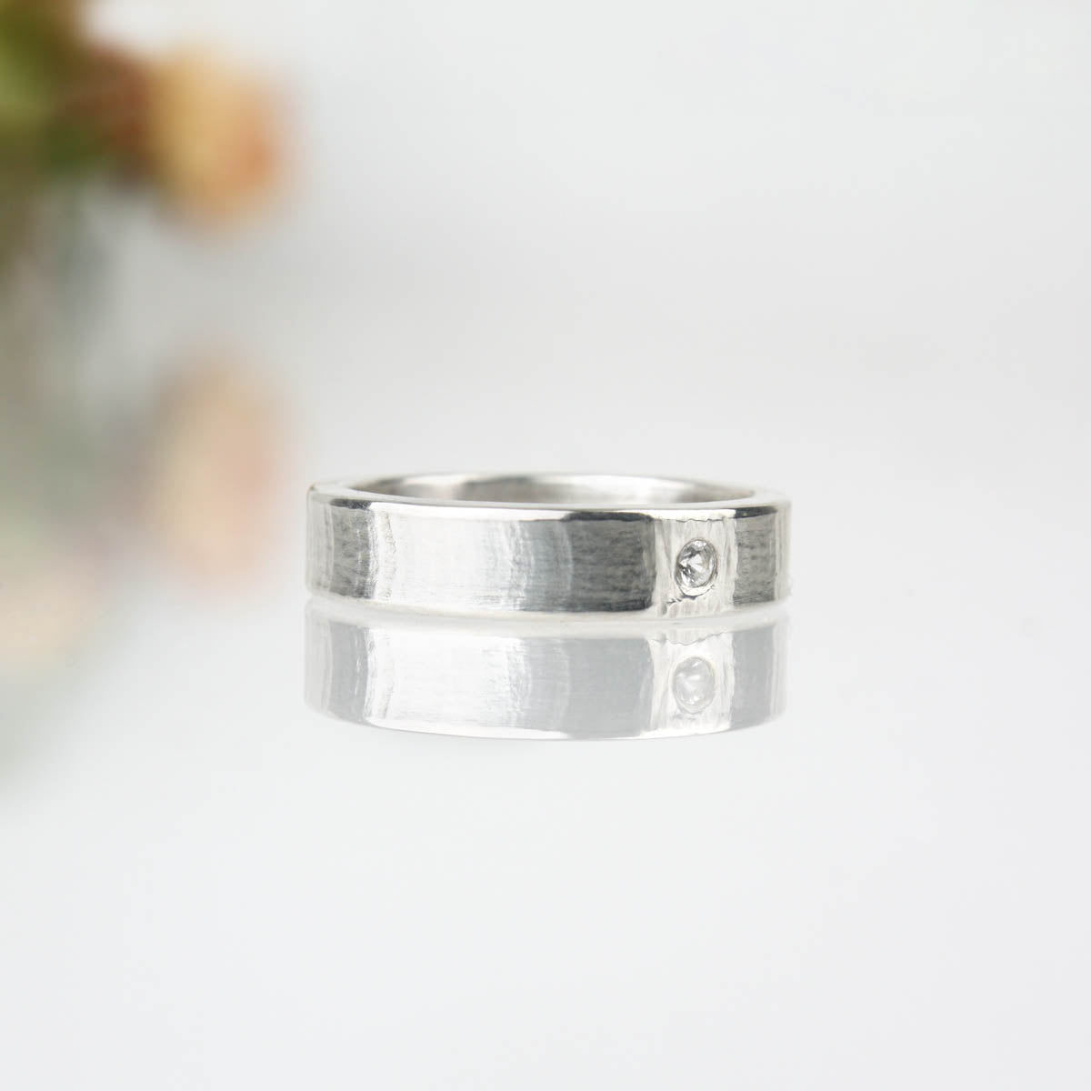 Ripple Ring with White Sapphire