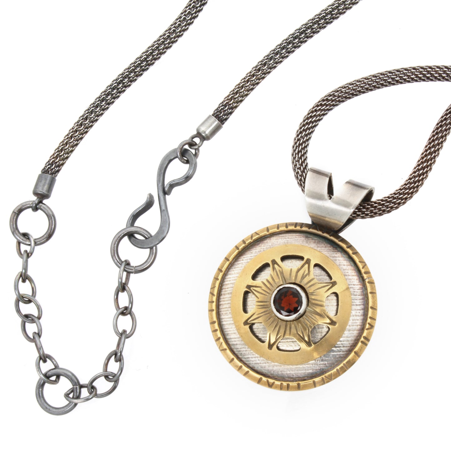 Spinner Medallion with Dark Red Garnet