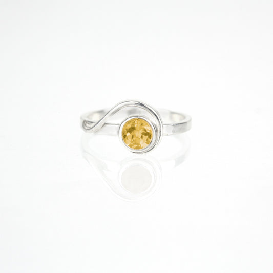 Spiral Ring with 5mm Citrine