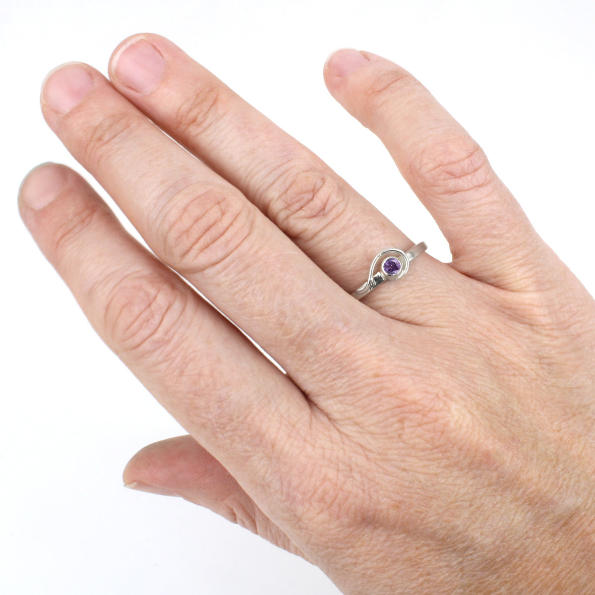 Spiral Ring with Amethyst