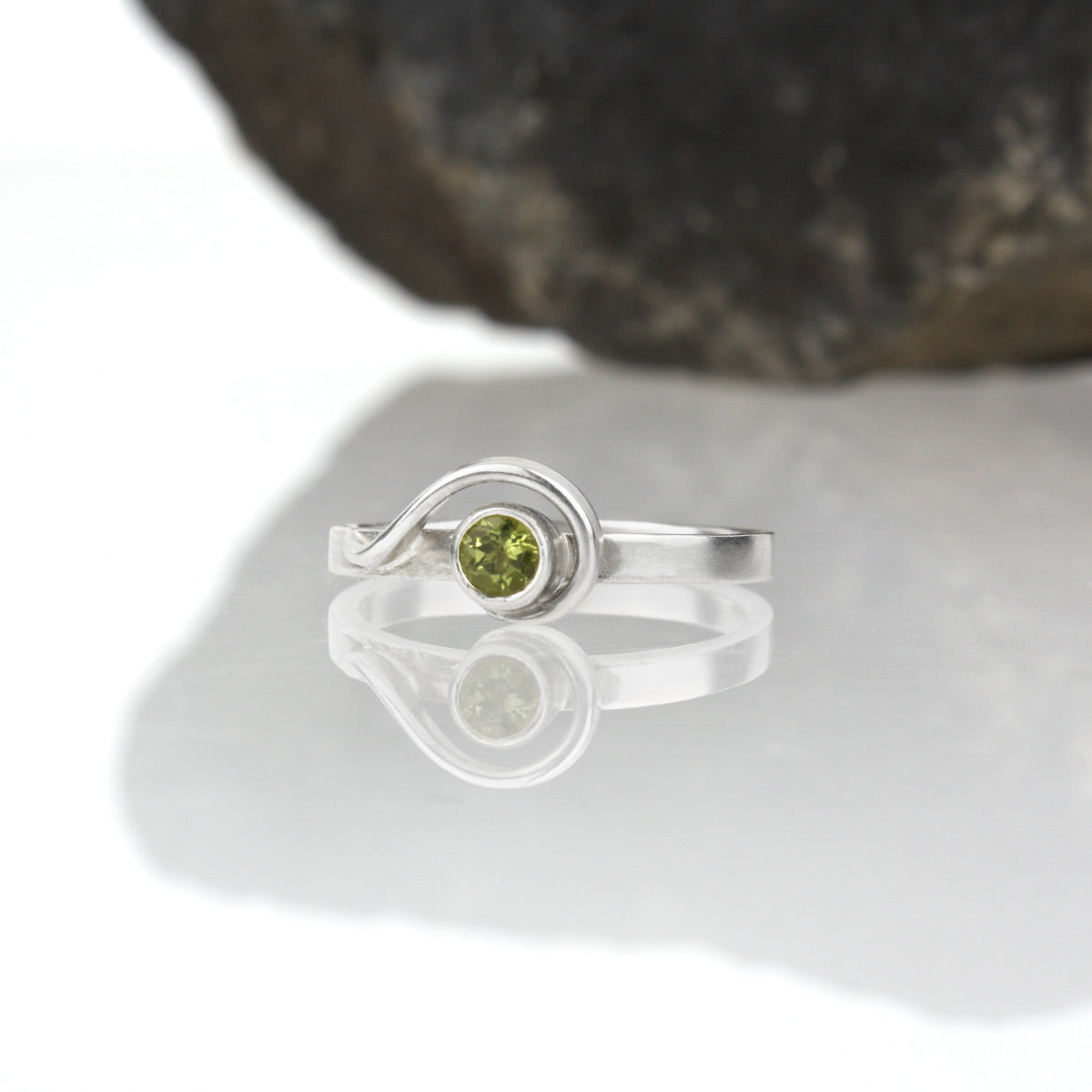 Spiral Ring with Peridot