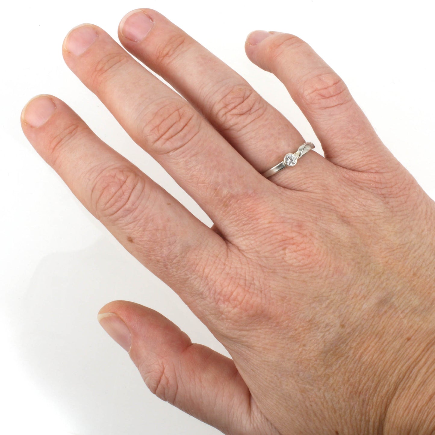 Cascade Ring with White Sapphire