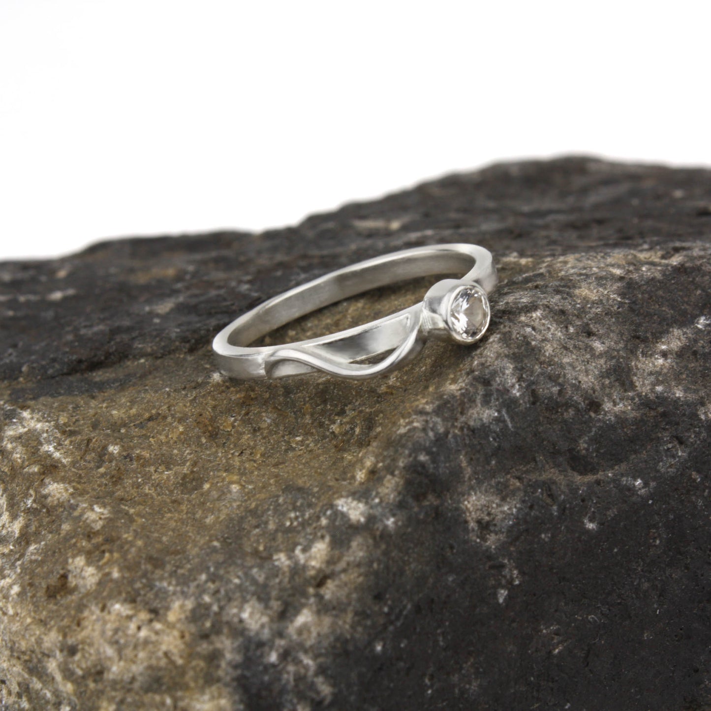 Cascade Ring with White Sapphire