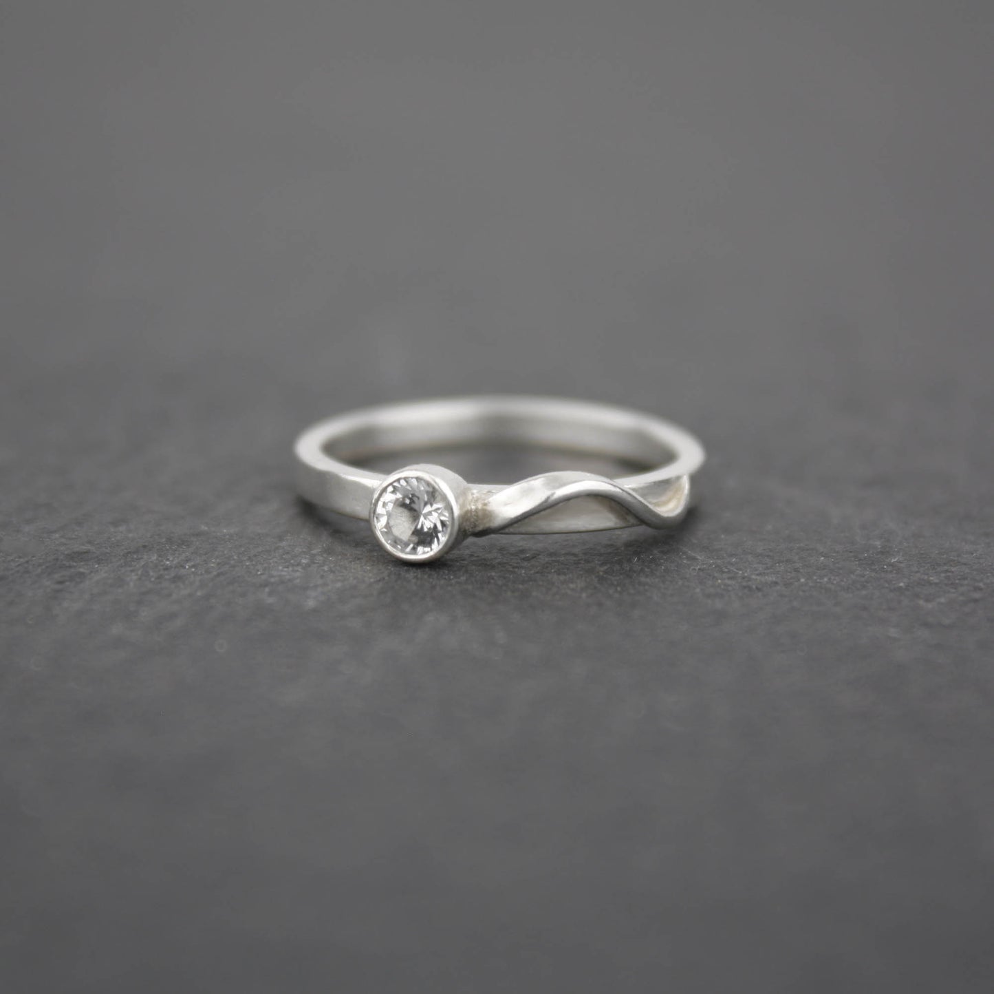 Cascade Ring with White Sapphire