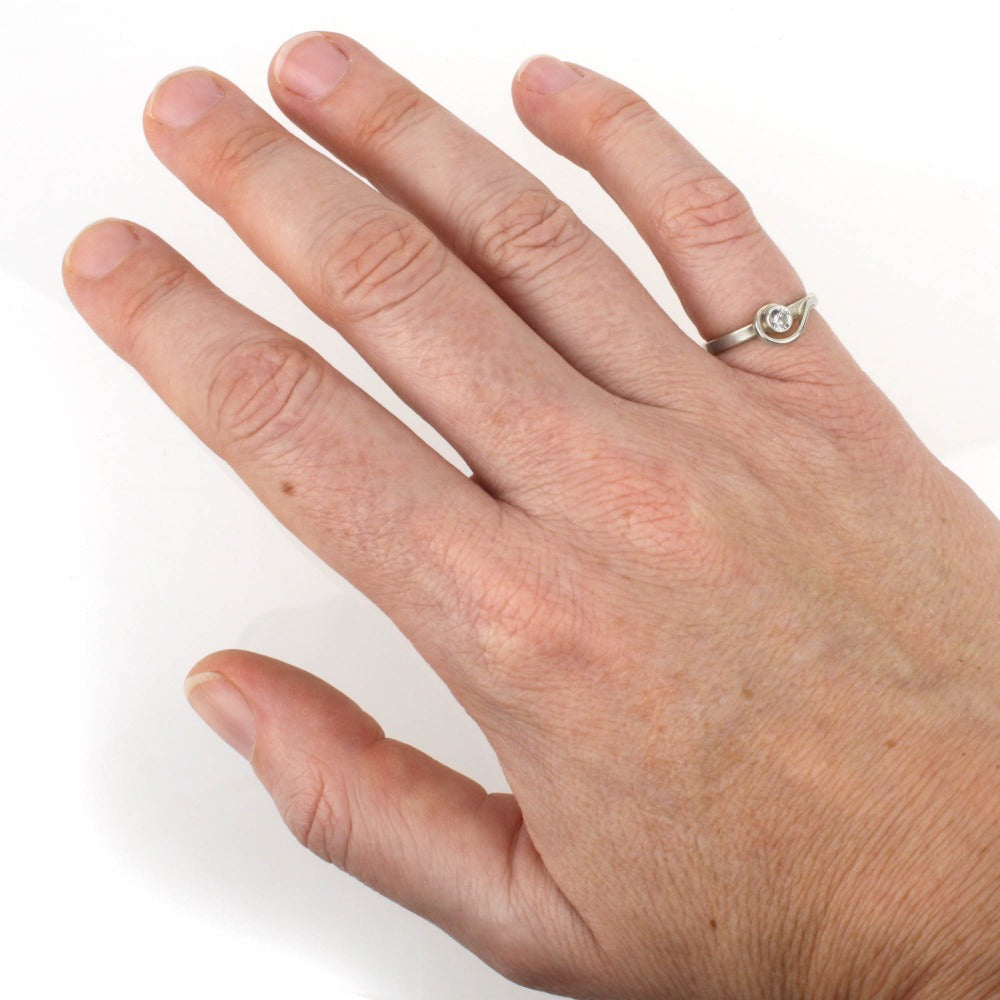 Spiral Ring with White Sapphire