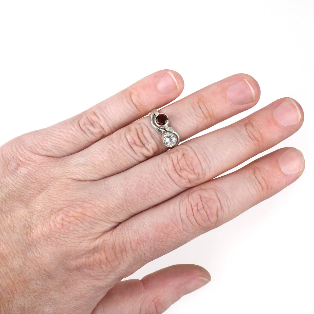 Cascade Ring with 5mm Garnet