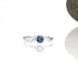Cascade Ring with 5mm London Blue Topaz
