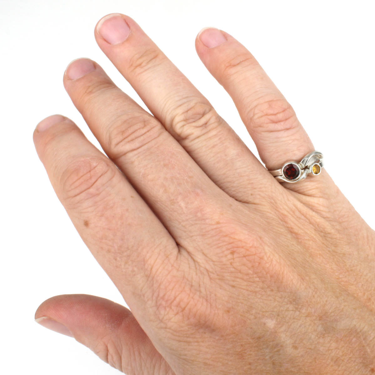 Cascade Ring with 5mm Garnet