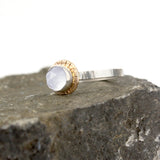 Compass Ring with Rose-cut Blue Chalcedony