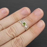 Stacking Rings with Peridot - Set of 4