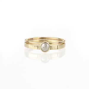 Rose-cut Diamond Set - 14k Yellow Gold