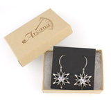 Snowflake Earrings with Lavender CZ