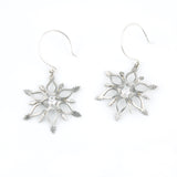 Snowflake Earrings with White CZ
