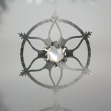 Snowflake Circle Ornament with Mother of Pearl
