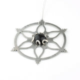 Snowflake Circle Ornament with Black Onyx