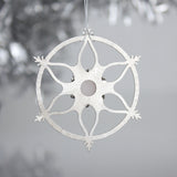 Snowflake Circle Ornament with Rose Quartz