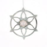 Snowflake Circle Ornament with Rose Quartz