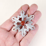 Snowflake Ornament with Carnelian