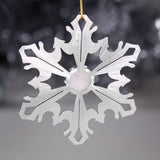 Snowflake Ornament with Rose Quartz