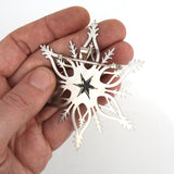 Snowflake Brooch with Black Onyx