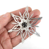Snowflake Brooch with Black Onyx