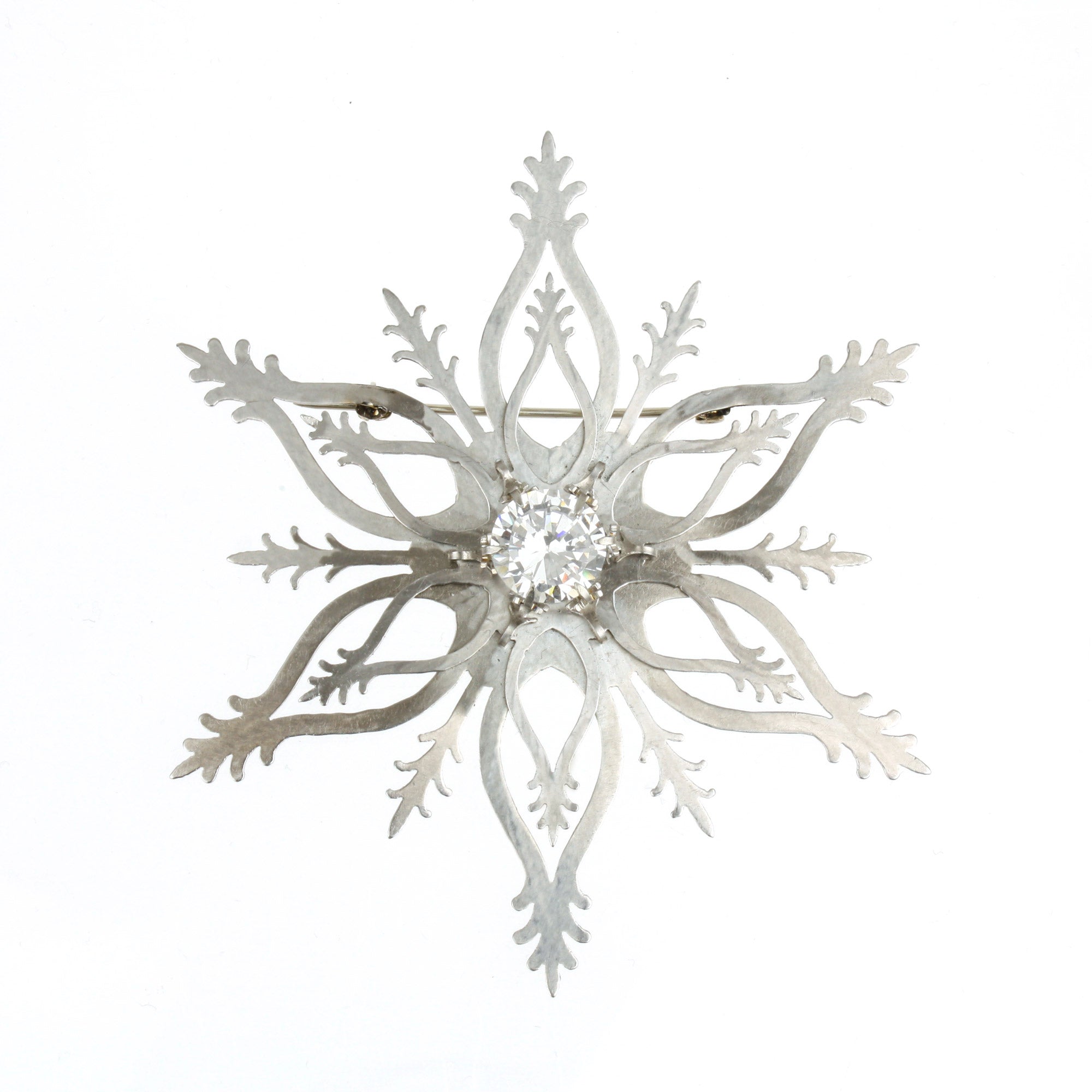 Single LV Snowflake Pin Brooch Metal