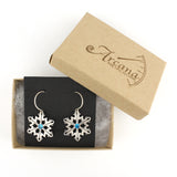 Snowflake Earrings with Blue CZ