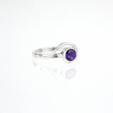 Spiral Ring with 5mm Amethyst