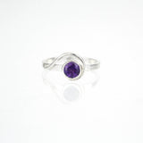 Spiral Ring with 5mm Amethyst