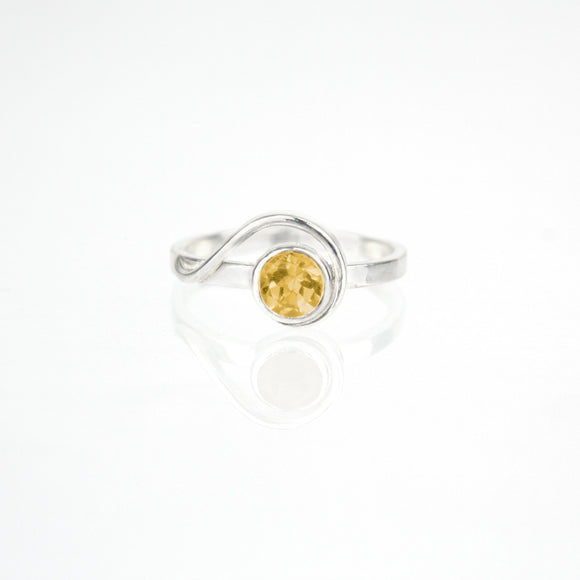 Spiral Ring with 5mm Citrine