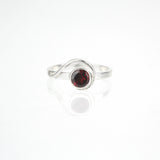 Spiral Ring with 5mm Garnet