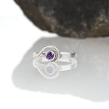 Spiral Ring with Amethyst