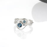 Spiral Ring with Sky Blue Topaz