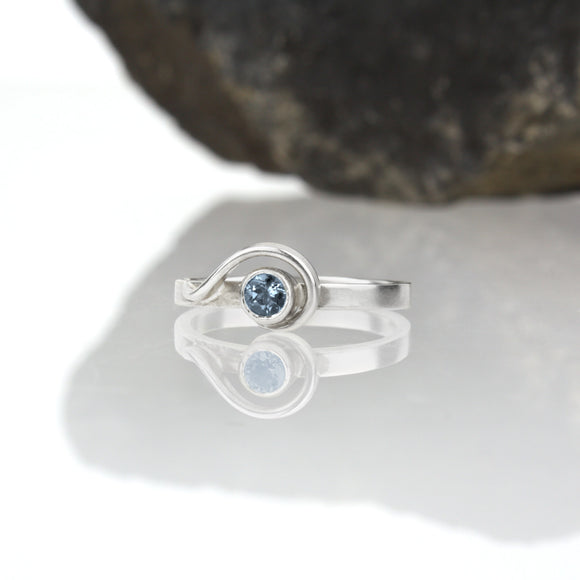 Spiral Ring with London Blue Topaz