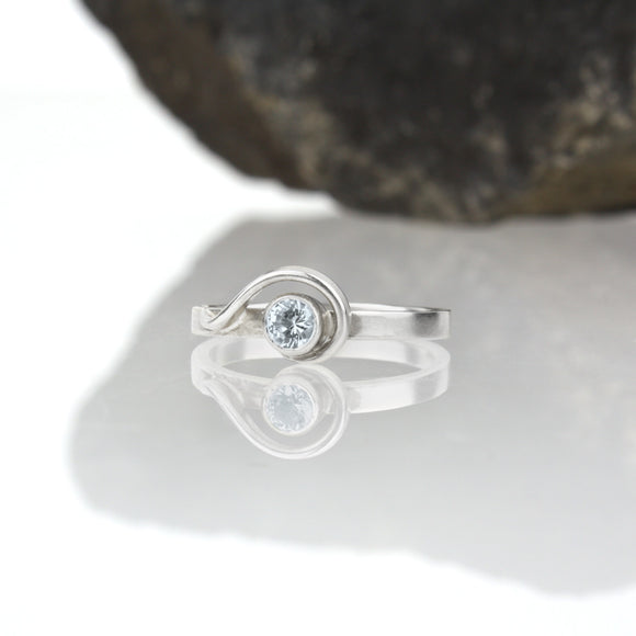 Spiral Ring with Sky Blue Topaz