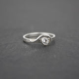 Spiral Ring with White Sapphire