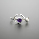 Treble Clef Ring - Amethyst (February Birthstone)