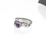 Treble Clef Ring - Amethyst (February Birthstone)