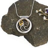 Waves Necklace - Silver & Gold with Citrine