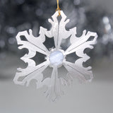 Snowflake Ornament with Blue Lace Agate