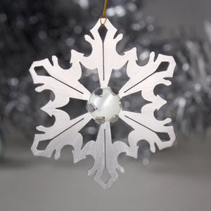 Snowflake Ornament with Mother of Pearl
