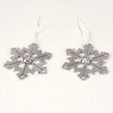 Snowflake Earrings with White CZ