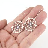Snowflake Earrings with Amethyst