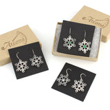 Snowflake Earrings with White CZ